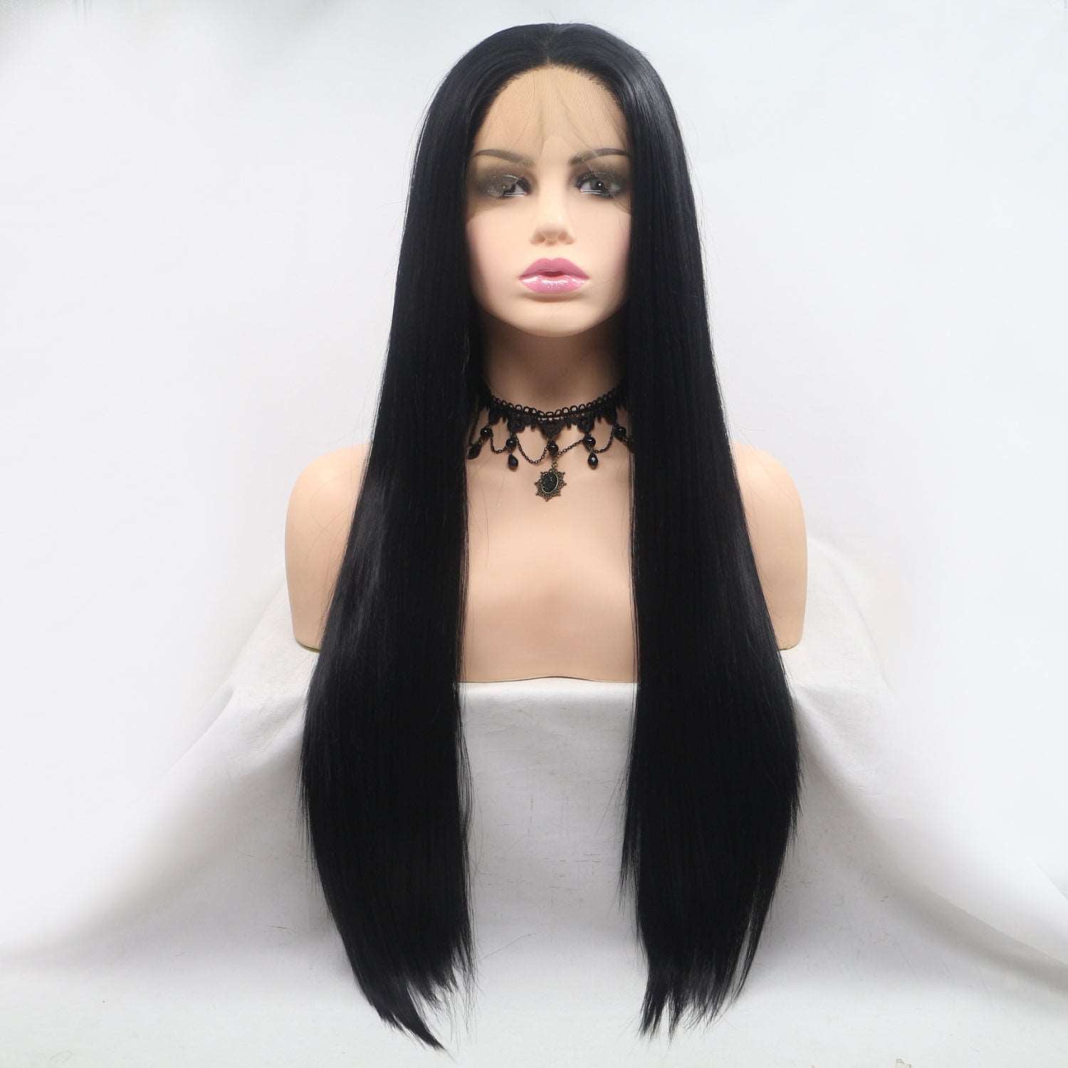 Black Long Straight 24" Lacefront Wig - Brinxx Couture