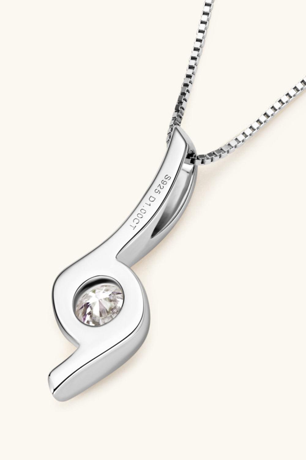 A stylish 1 Carat Moissanite 925 Sterling Silver Necklace for women. this piece adds a touch of elegance to your outfit - Brinxx Couture