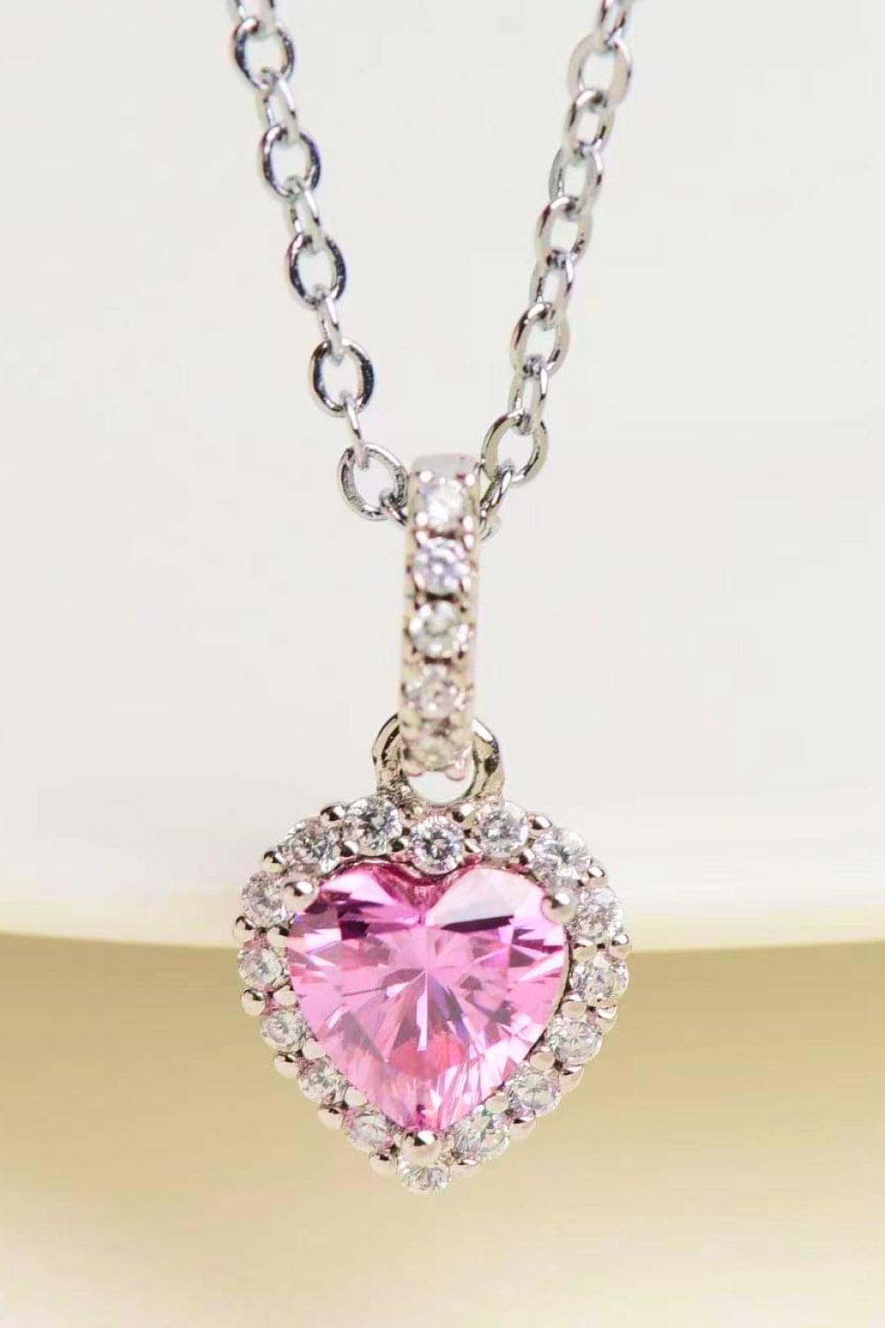 1 Carat Moissanite Heart Pendant Necklace - Brinxx Couture