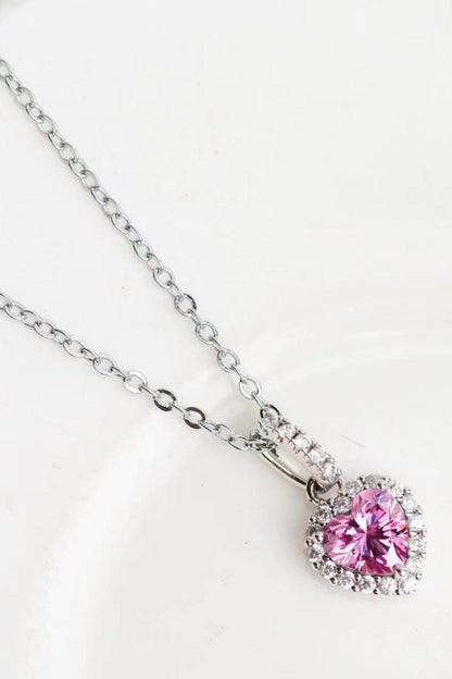 1 Carat Moissanite Heart Pendant Necklace - Brinxx Couture