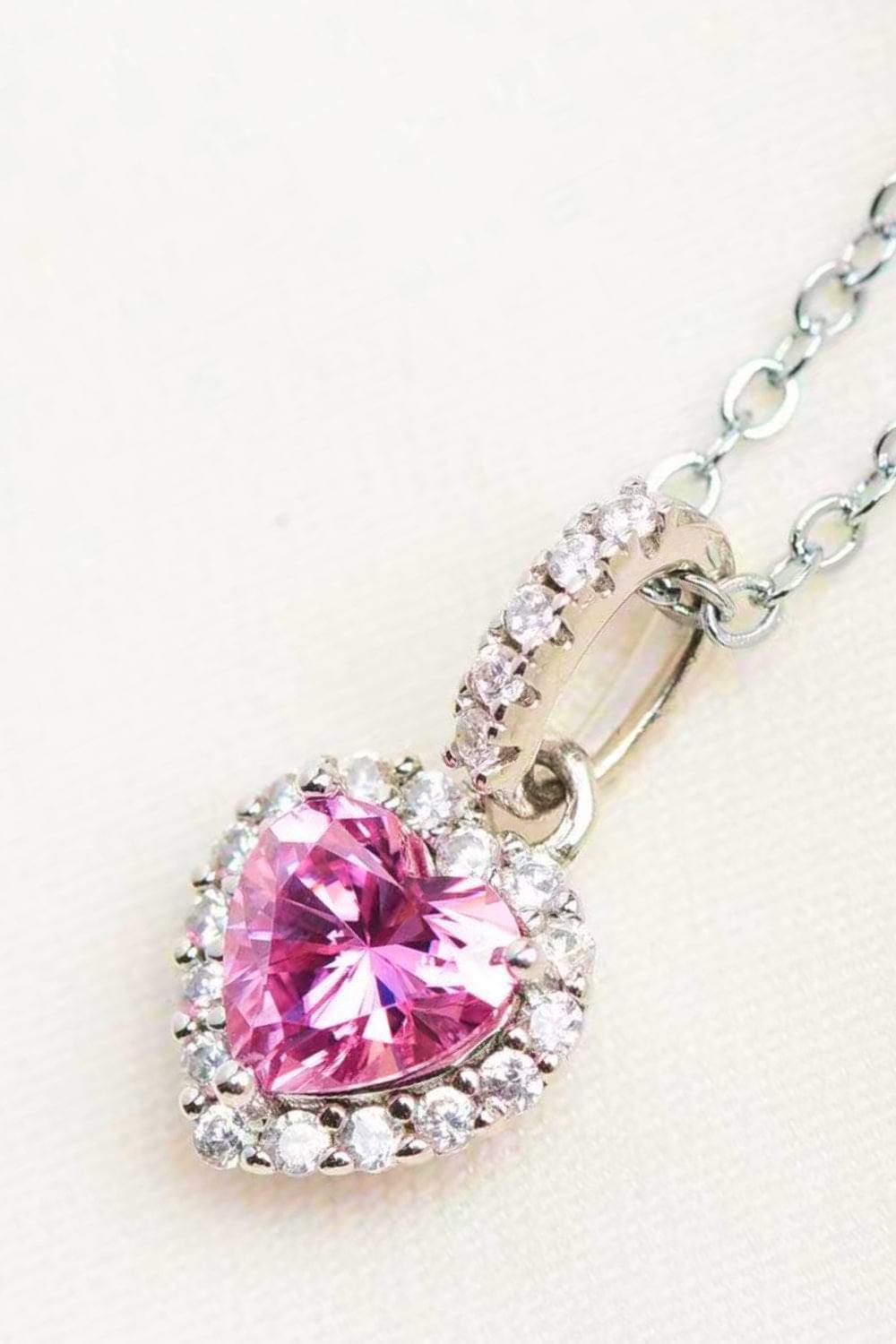 1 Carat Moissanite Heart Pendant Necklace - Brinxx Couture