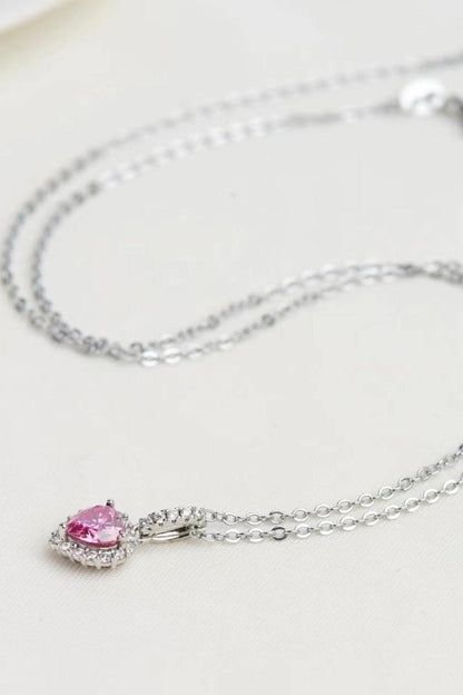 1 Carat Moissanite Heart Pendant Necklace - Brinxx Couture