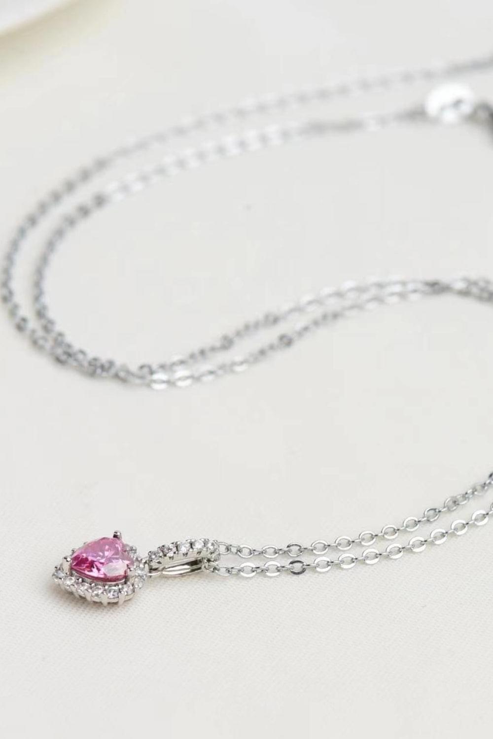 1 Carat Moissanite Heart Pendant Necklace - Brinxx Couture