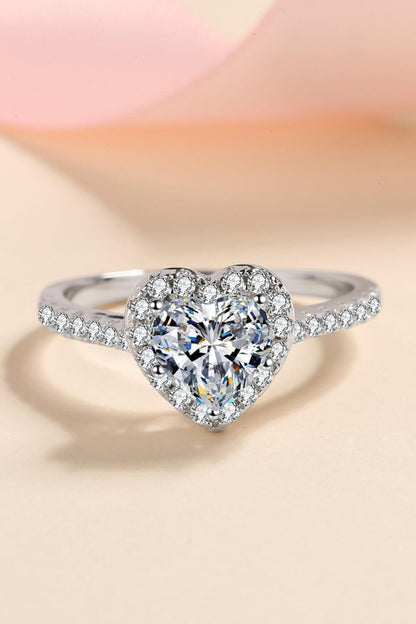 1 Carat Moissanite Heart-Shaped Ring - Brinxx Couture