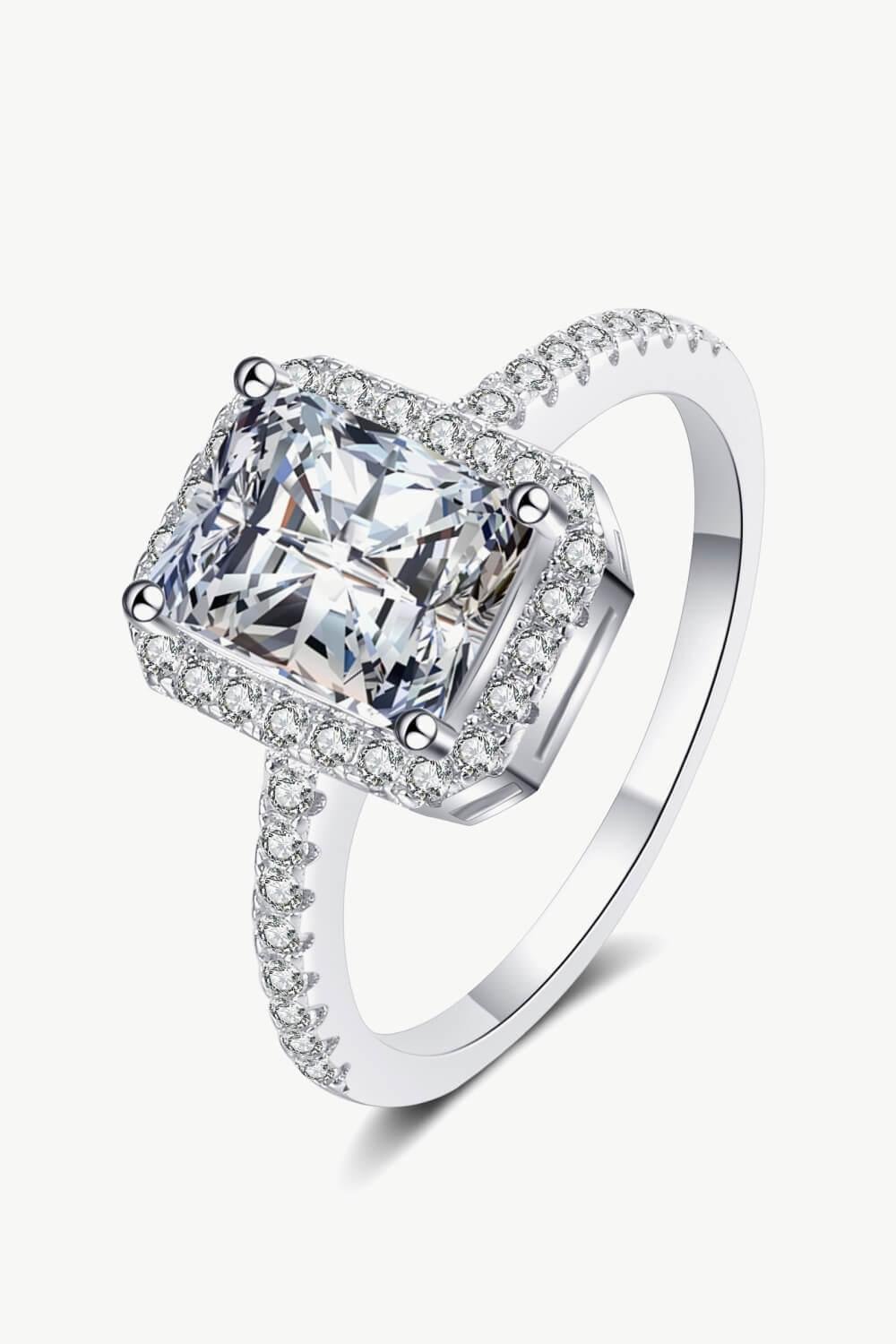 1 Carat Rectangle Moissanite Ring - Brinxx Couture