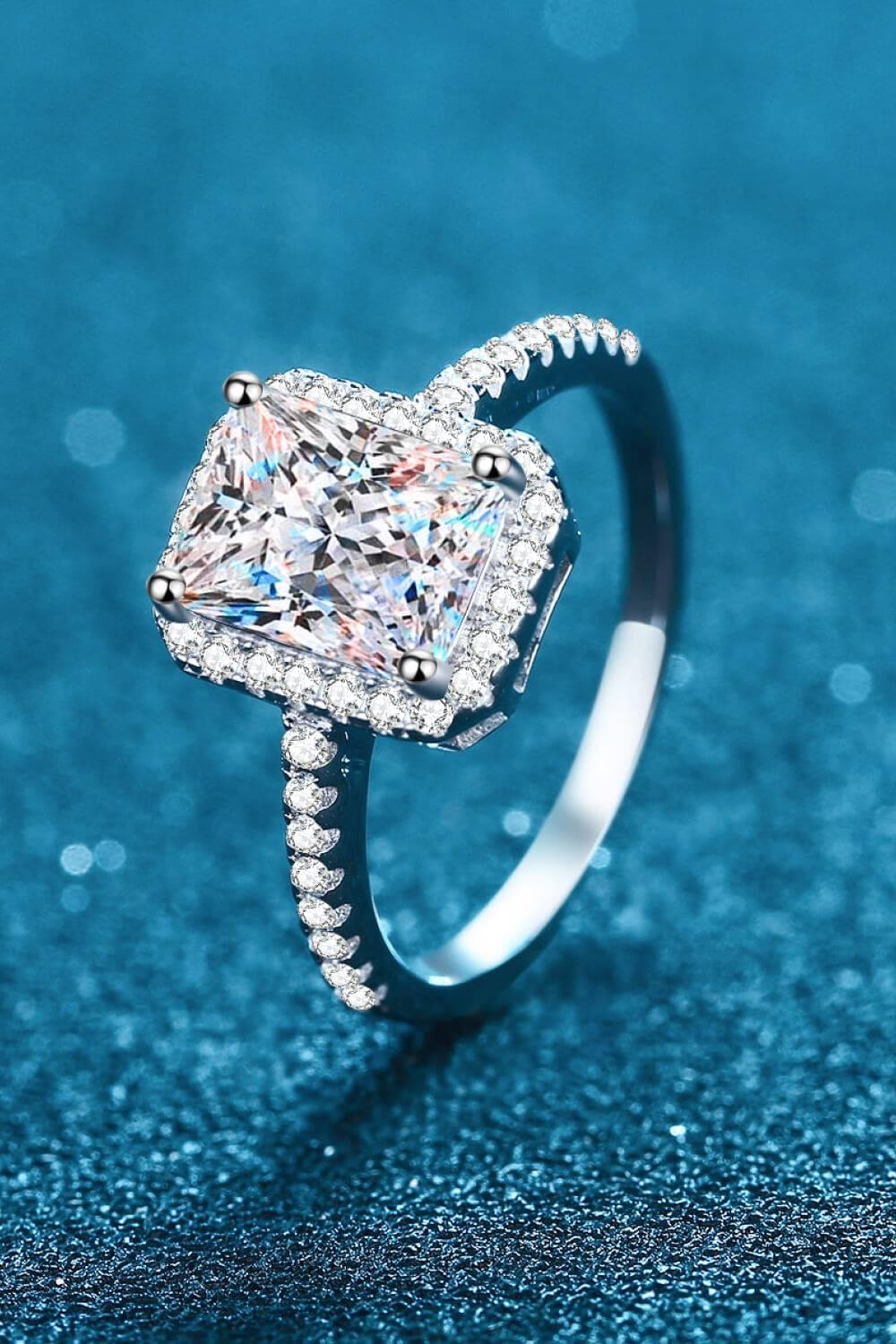 1 Carat Rectangle Moissanite Ring - Brinxx Couture