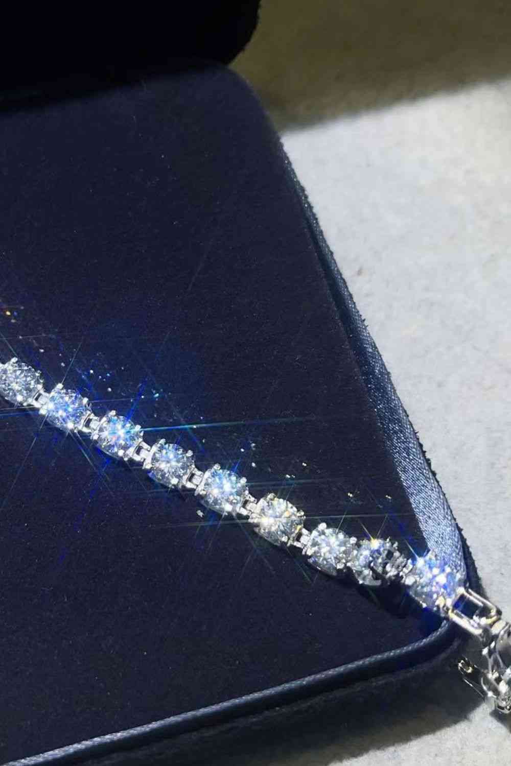 10 Carat Moissanite Platinum-Plated Bracelet - Brinxx Couture