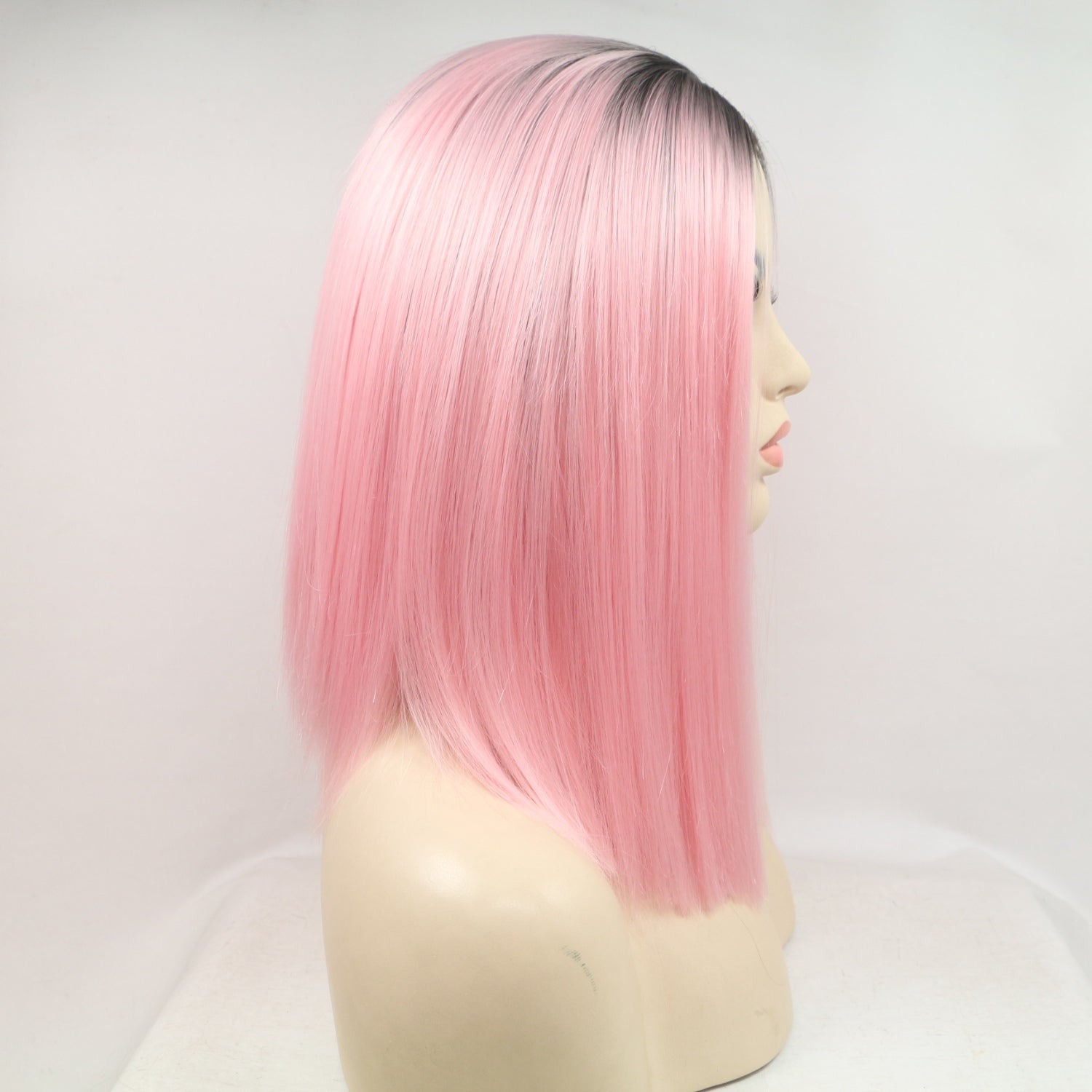 Pink Straight Lace Front Synthetic Wig 12" - Brinxx Couture