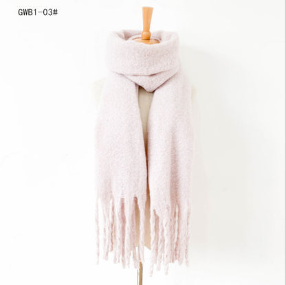 Tassel Solid Color Scarf - Brinxx Couture