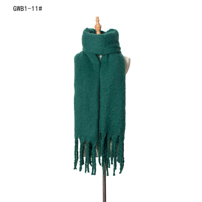 Tassel Solid Color Scarf - Brinxx Couture