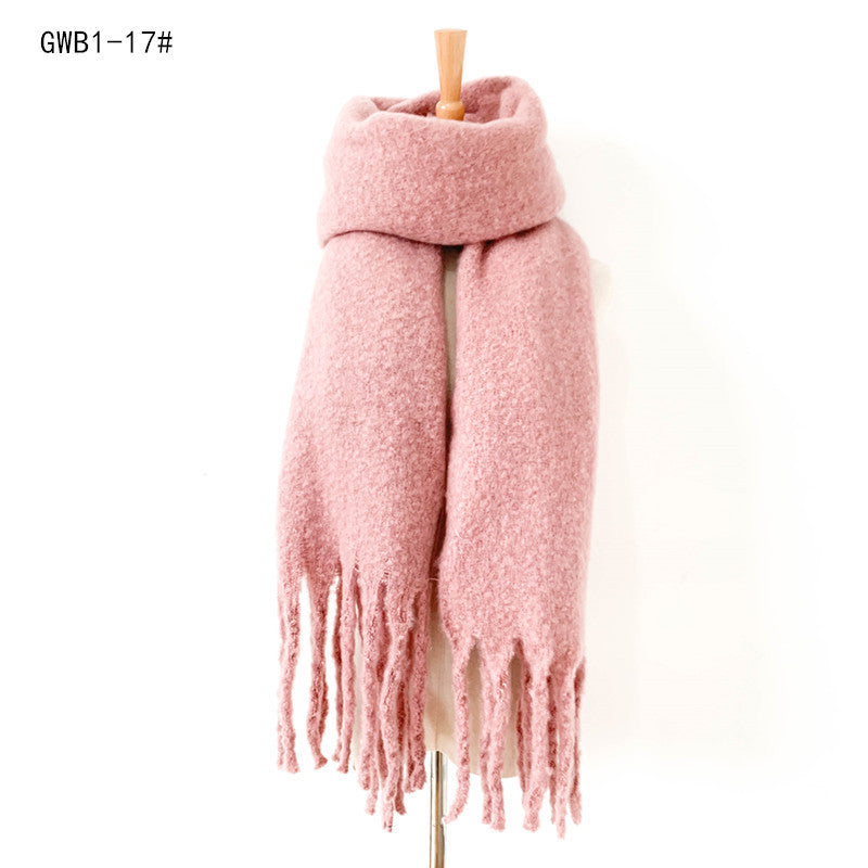 Tassel Solid Color Scarf - Brinxx Couture