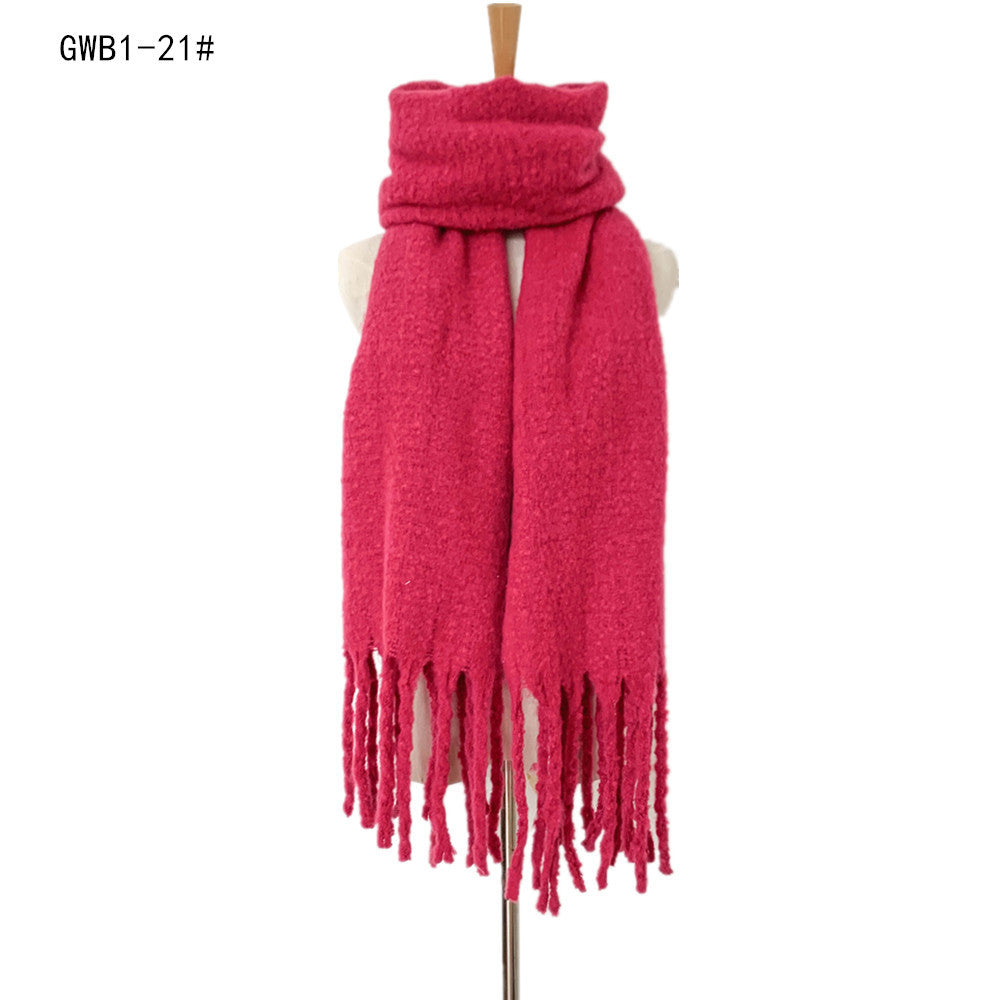 Tassel Solid Color Scarf - Brinxx Couture