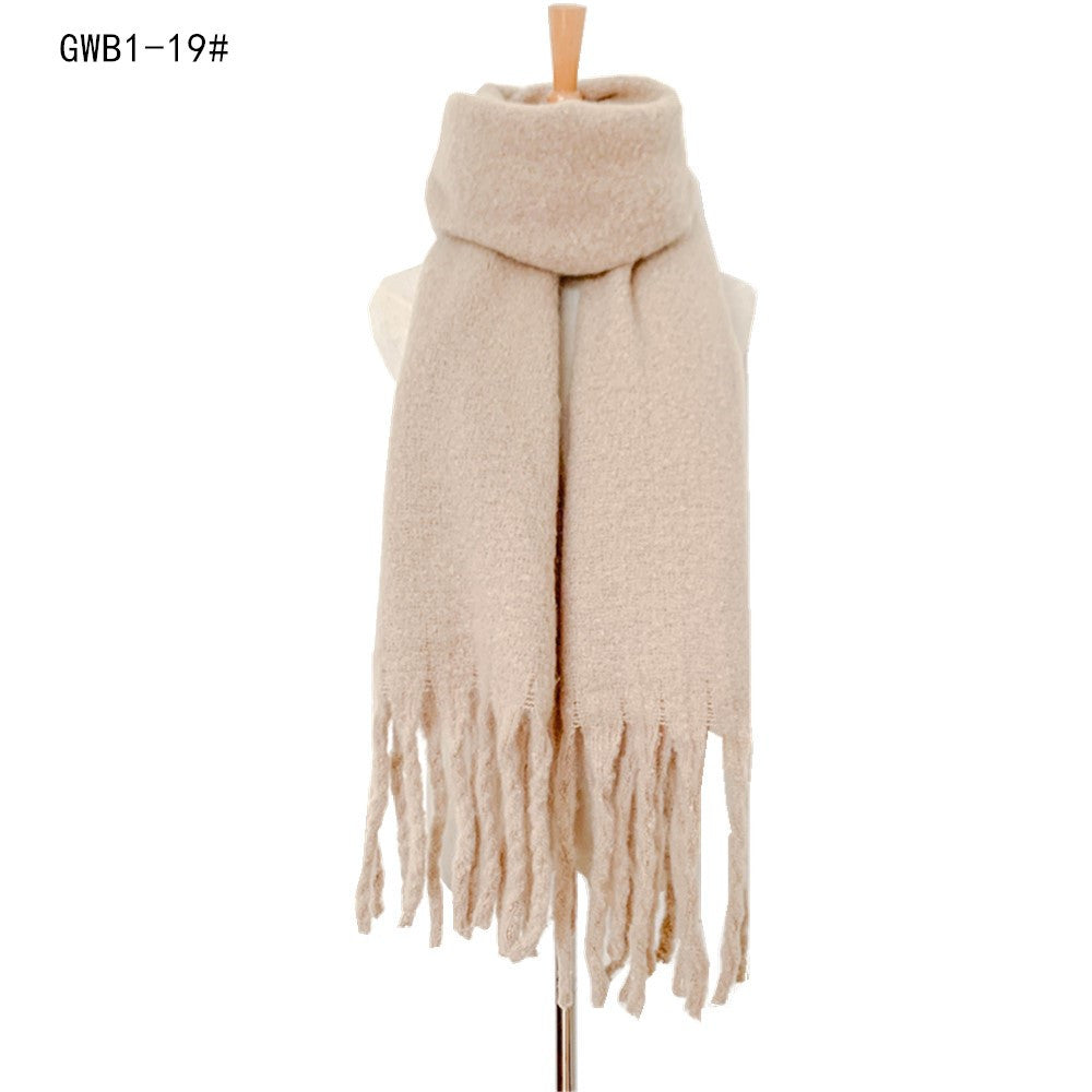 Tassel Solid Color Scarf - Brinxx Couture