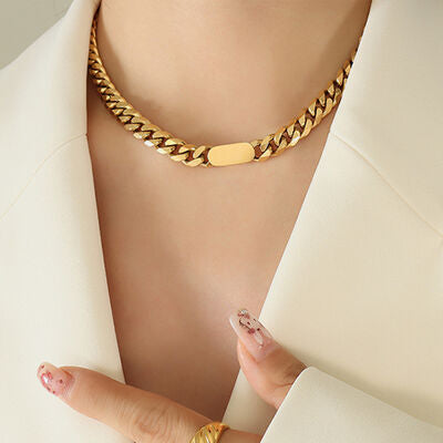 18K Gold-Plated Chain Necklace - Brinxx Couture