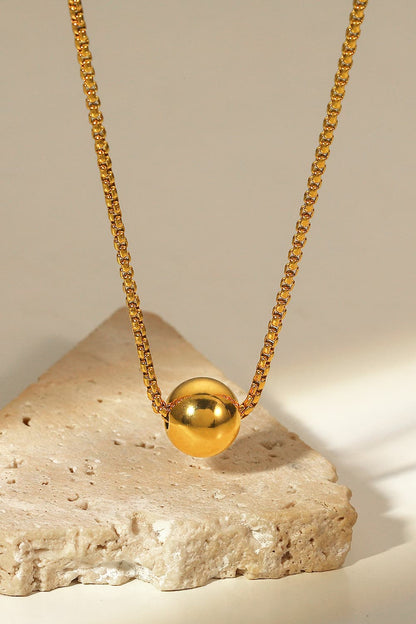 18K Gold-Plated Round Shape Pendant Necklace - Brinxx Couture