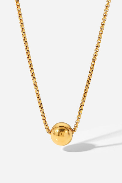 18K Gold-Plated Round Shape Pendant Necklace - Brinxx Couture