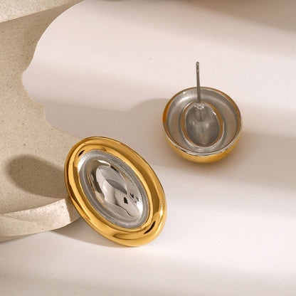 A stylish 18K Gold-Plated Stainless Steel Stud Earring for women. this piece adds a touch of elegance to your outfit - Brinxx Couture