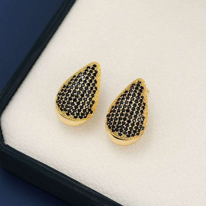 A stylish 18K Gold-Plated Zircon Teardrop Earring for women. this piece adds a touch of elegance to your outfit - Brinxx Couture