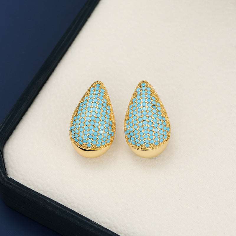 A stylish 18K Gold-Plated Zircon Teardrop Earring for women. this piece adds a touch of elegance to your outfit - Brinxx Couture