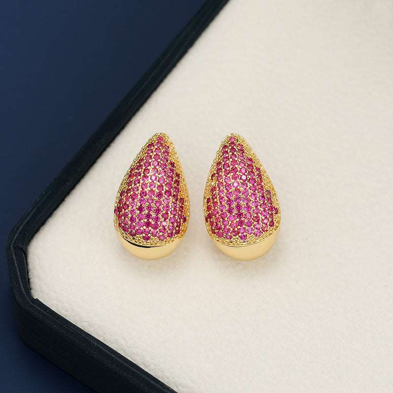 A stylish 18K Gold-Plated Zircon Teardrop Earring for women. this piece adds a touch of elegance to your outfit - Brinxx Couture