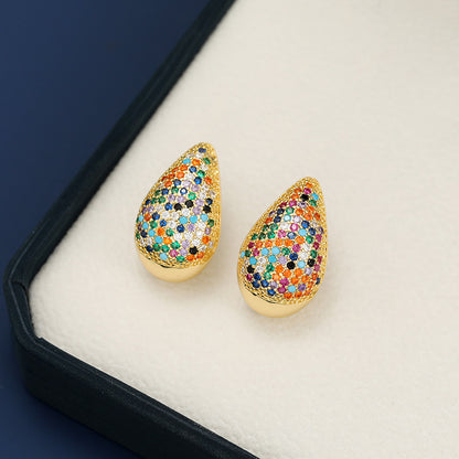 A stylish 18K Gold-Plated Zircon Teardrop Earring for women. this piece adds a touch of elegance to your outfit - Brinxx Couture