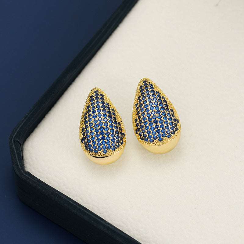 A stylish 18K Gold-Plated Zircon Teardrop Earring for women. this piece adds a touch of elegance to your outfit - Brinxx Couture