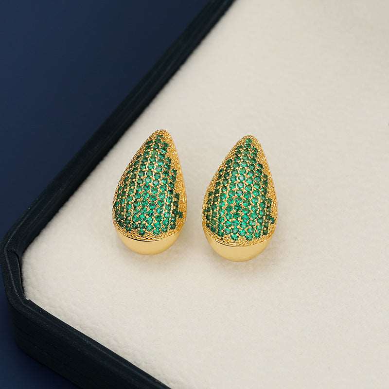 A stylish 18K Gold-Plated Zircon Teardrop Earring for women. this piece adds a touch of elegance to your outfit - Brinxx Couture