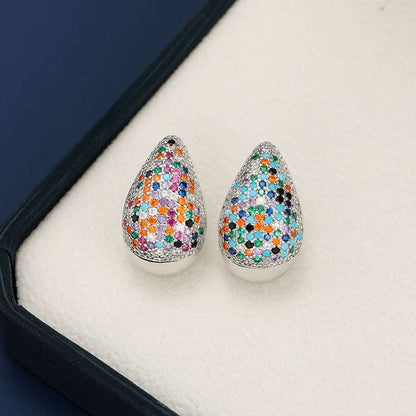 A stylish 18K Gold-Plated Zircon Teardrop Earring for women. this piece adds a touch of elegance to your outfit - Brinxx Couture