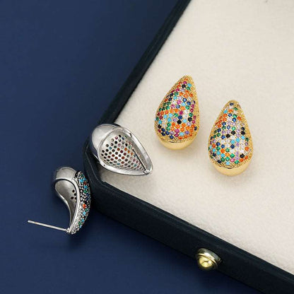 A stylish 18K Gold-Plated Zircon Teardrop Earring for women. this piece adds a touch of elegance to your outfit - Brinxx Couture