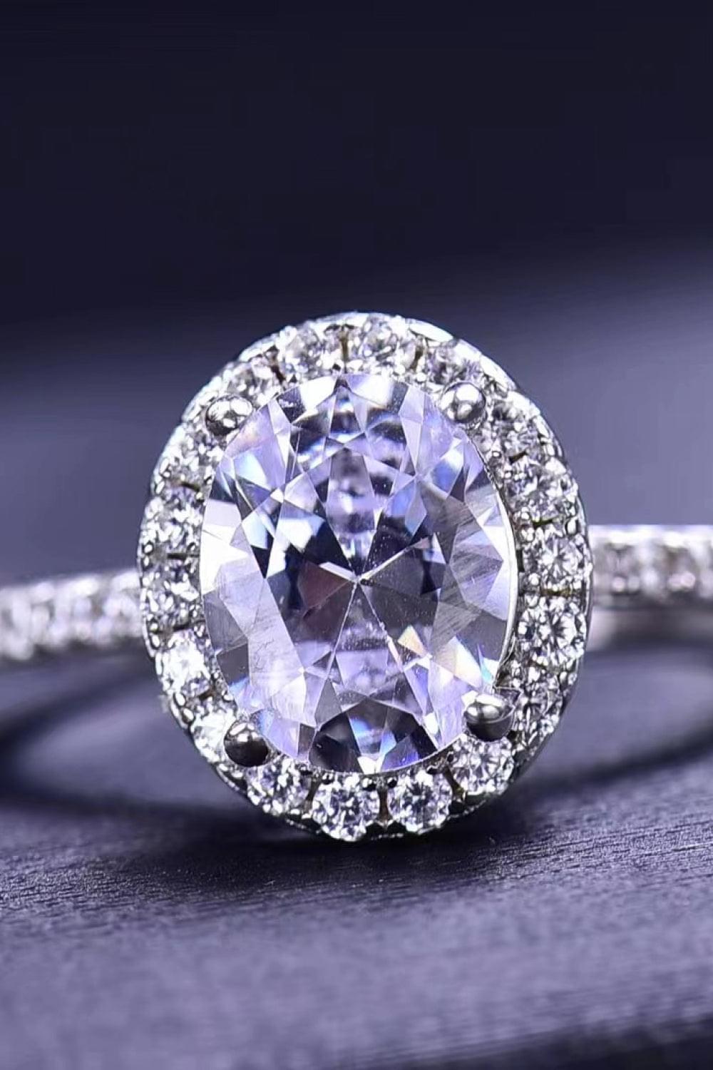 2 Carat Moissanite 18k Platinum-Plated Ring - Brinxx Couture