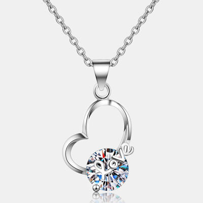 2 Carat Moissanite Heart 925 Sterling Silver Necklace - Brinxx Couture