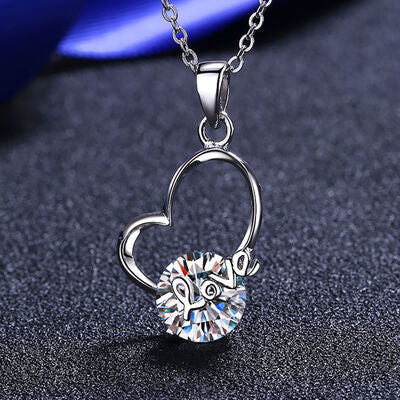 2 Carat Moissanite Heart 925 Sterling Silver Necklace - Brinxx Couture