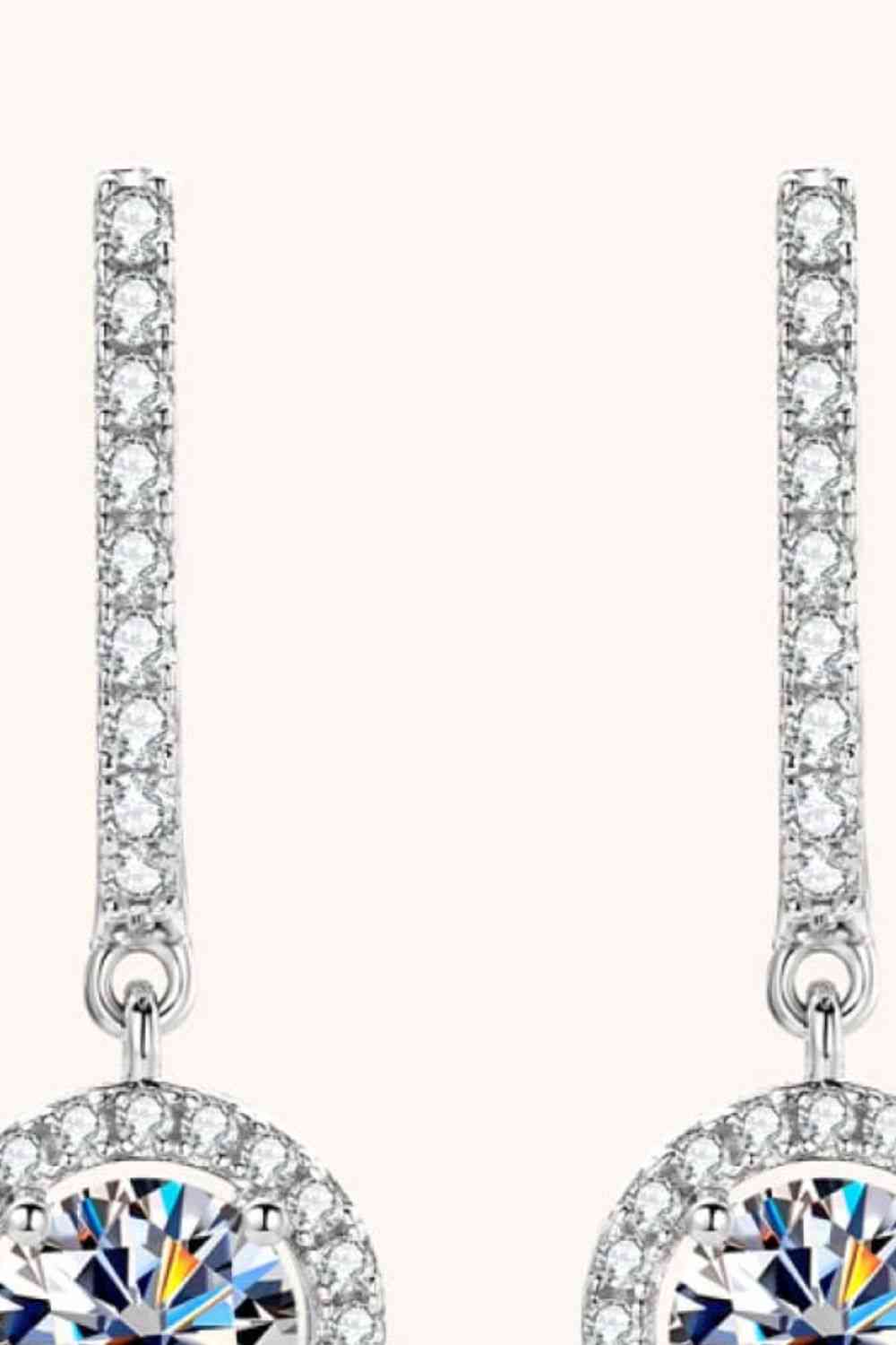 2 Carat Moissanite Sterling Silver Drop Earrings - Brinxx Couture