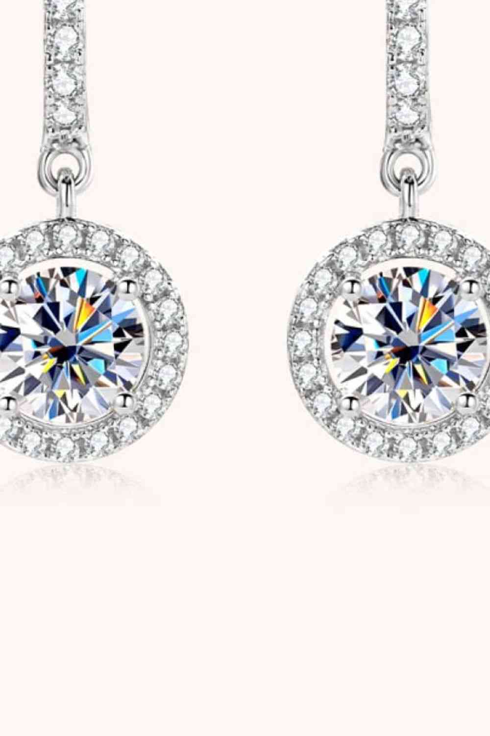 2 Carat Moissanite Sterling Silver Drop Earrings - Brinxx Couture