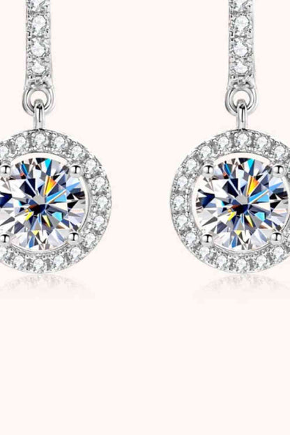 2 Carat Moissanite Sterling Silver Drop Earrings - Brinxx Couture