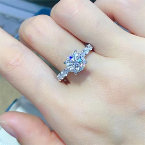 2 Carat Moissanite Sterling Silver Ring - Brinxx Couture