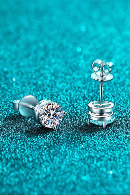 2 Carat Moissanite Stud Earrings - Brinxx Couture