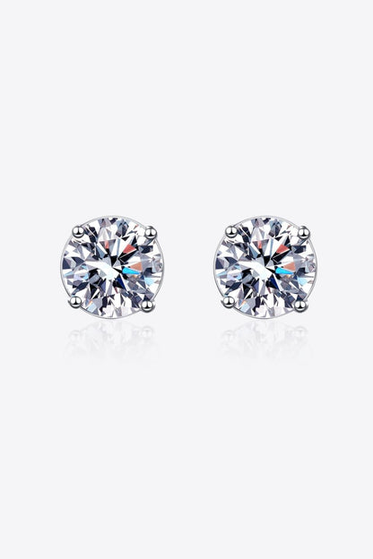 2 Carat Moissanite Stud Earrings - Brinxx Couture