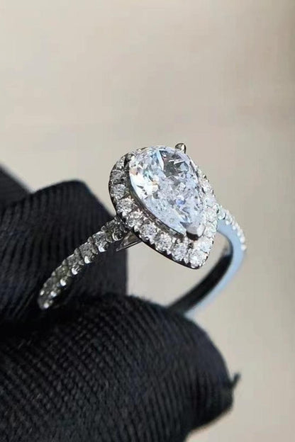 2 Carat Moissanite Teardrop Cluster Ring - Brinxx Couture