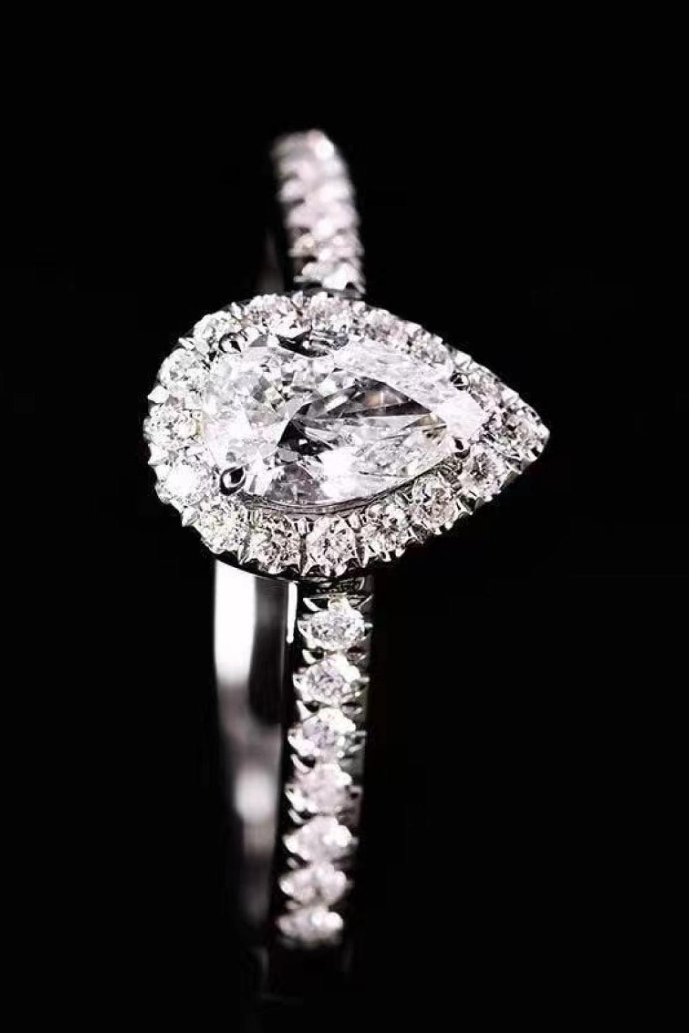 2 Carat Moissanite Teardrop Cluster Ring - Brinxx Couture