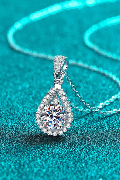 2 Carat Moissanite Teardrop Pendant - Brinxx Couture