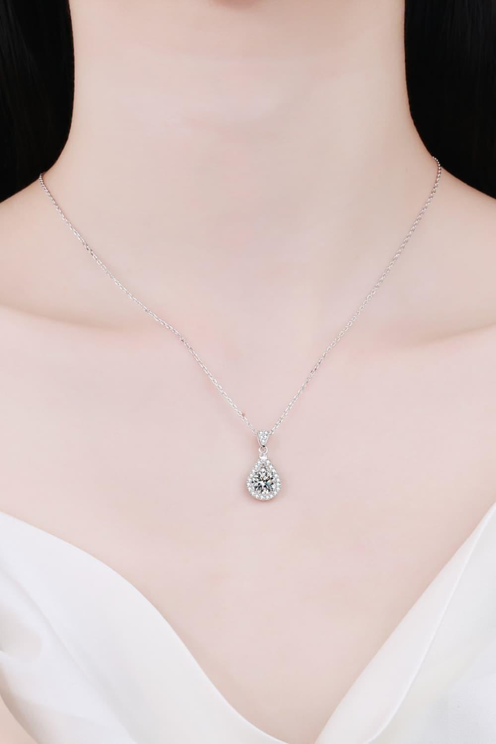 2 Carat Moissanite Teardrop Pendant - Brinxx Couture