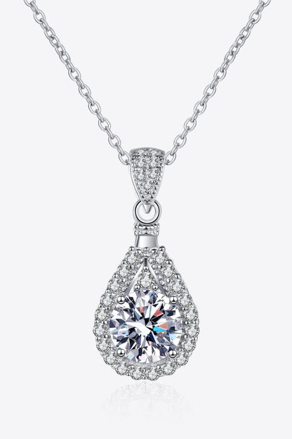 2 Carat Moissanite Teardrop Pendant - Brinxx Couture