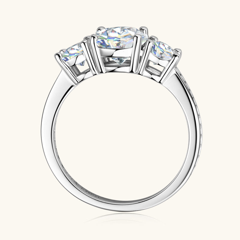 3 Carat Moissanite 925 Sterling Silver Ring - Brinxx Couture