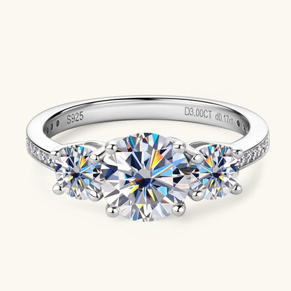 3 Carat Moissanite 925 Sterling Silver Ring - Brinxx Couture