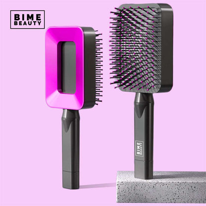 3D Self-cleaning Deluxe Rectangular Hair Brush - Brinxx Couture