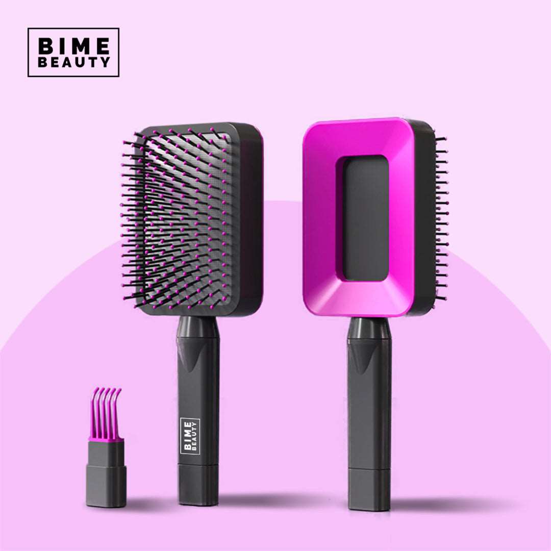 3D Self-cleaning Deluxe Rectangular Hair Brush - Brinxx Couture