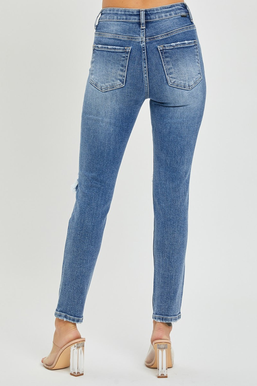 Risen High Rise Distressed Skinny Jeans - Brinxx Couture