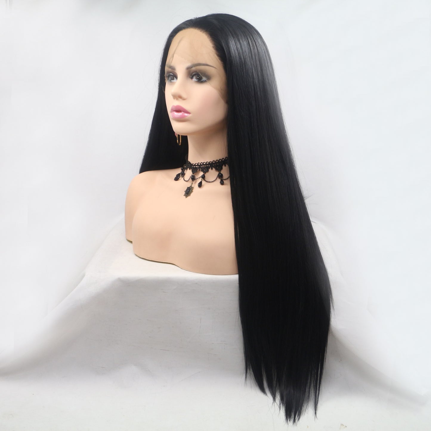 Black Long Straight 24" Lacefront Wig - Brinxx Couture