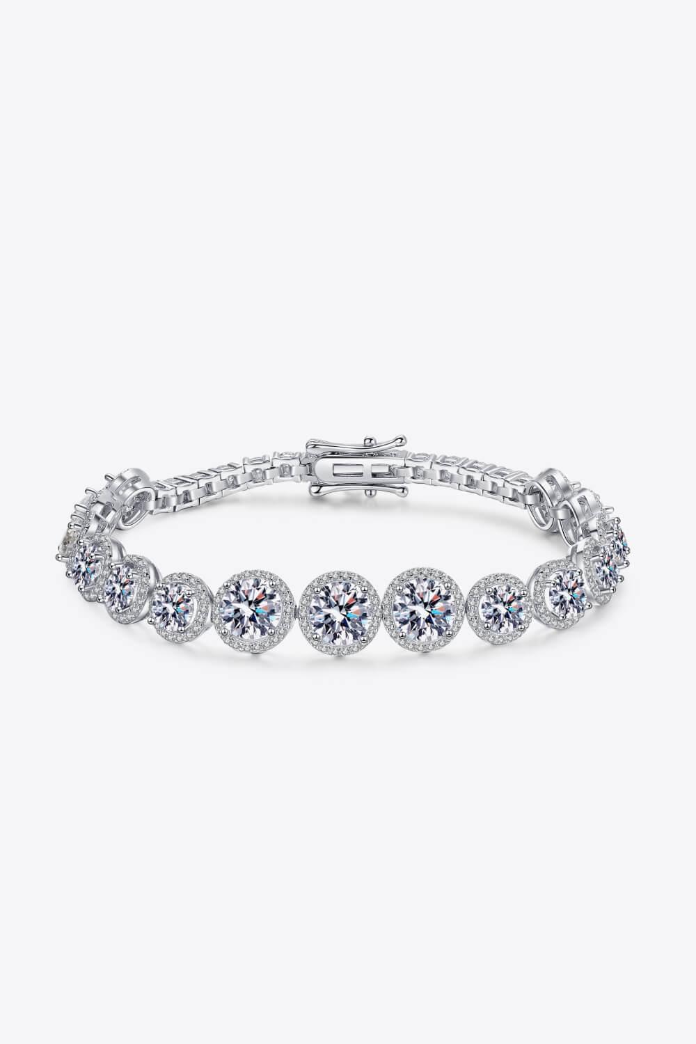 925 Sterling Silver 10.4 Carat Moissanite Bracelet - Brinxx Couture